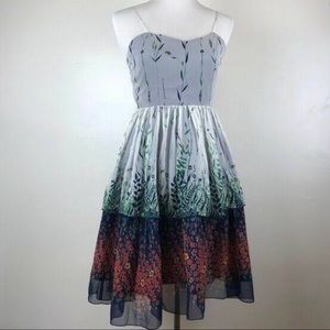 Anna Sui Tiered Silk Dress, Anthropologie